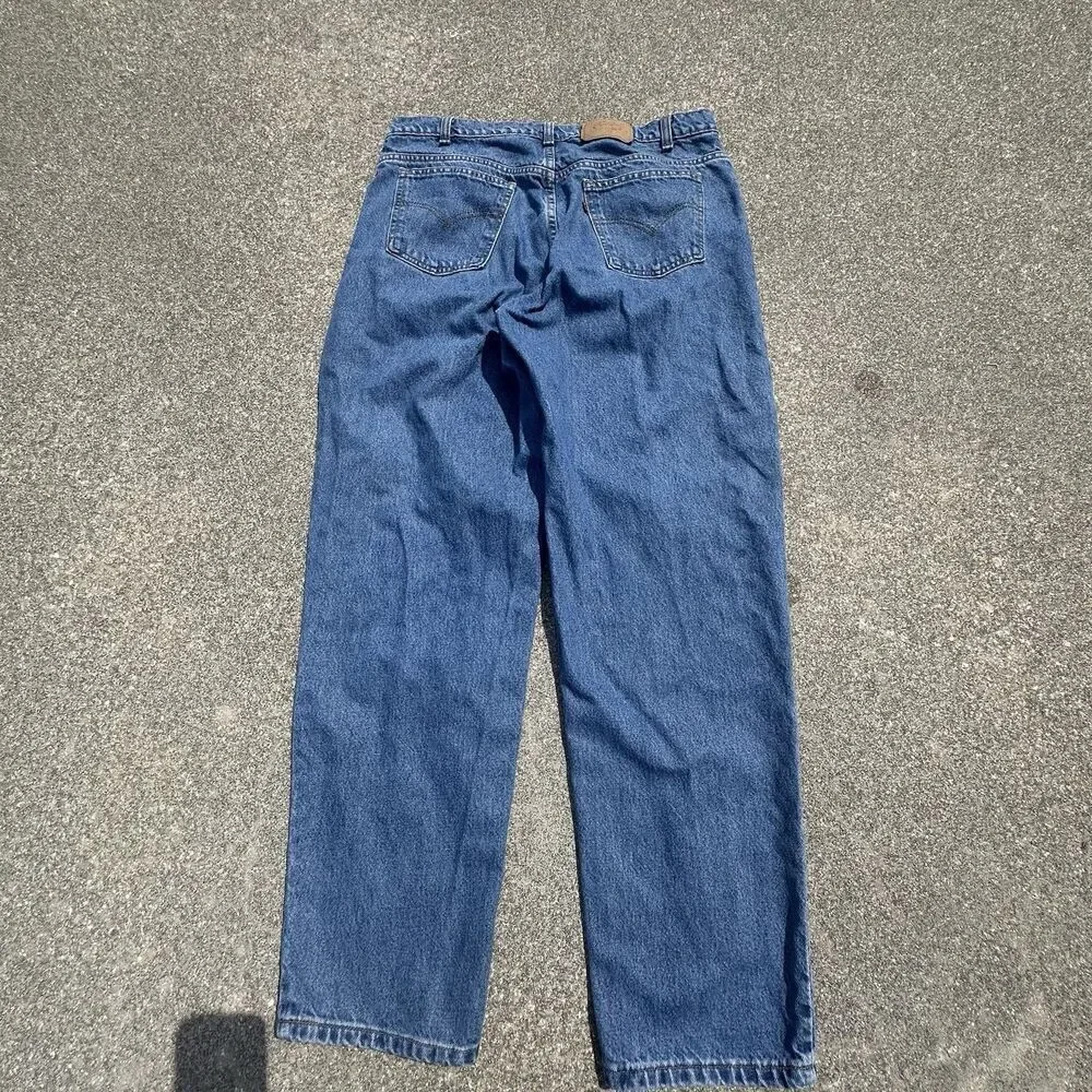 Vintage Orange Tab Levis 505 Jeans Mens 38x32 Straight Blue Denim Made In Canada
